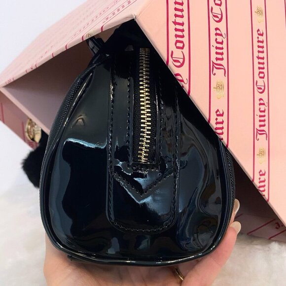 Juicy Couture Black Liquorice JC Logo Print Mini Speedy Bag & Heart Keychain NWT - Picture 5 of 6
